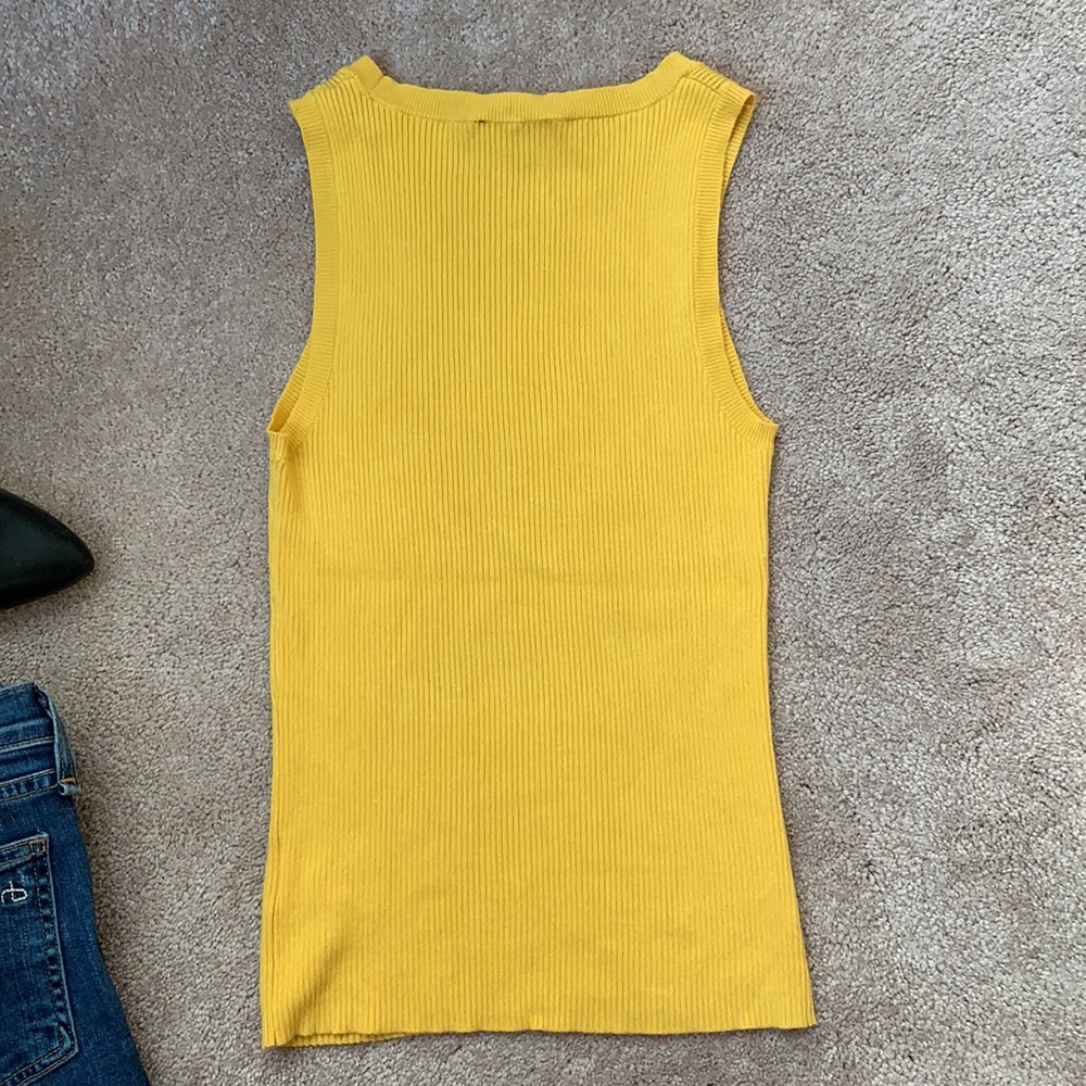 Express Mustard Yellow Ribbed Tank 🌼 - Picture 5 of 7